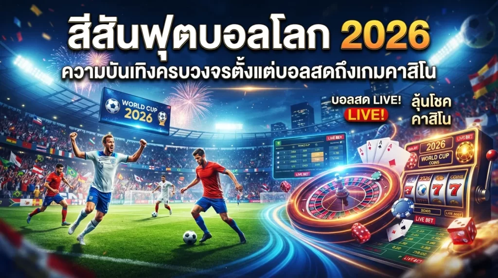 สีสันฟุตบอลโลก 2026: ความบันเทิงครบวงจรตั้งแต่บอลสดถึงเกมคาสิโน