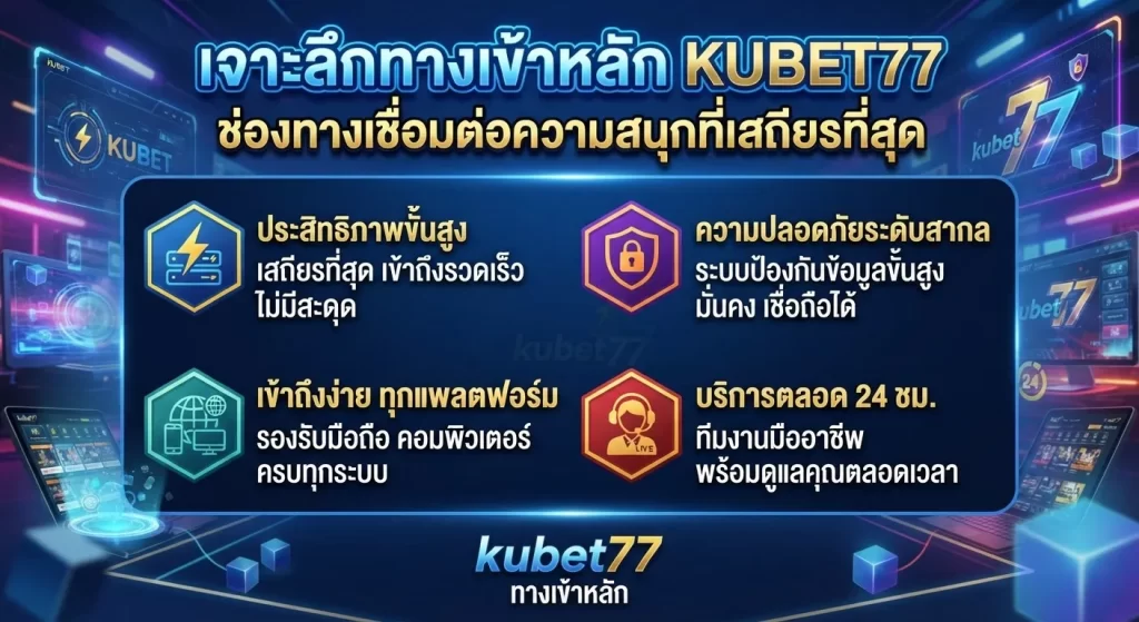 เจาะลึกทางเข้าหลัก kubet77 ช่องทางเชื่อมต่อความสนุกที่เสถียรที่สุด